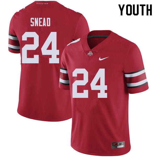 Ohio State Buckeyes #24 Brian Snead Youth Player Jersey Red